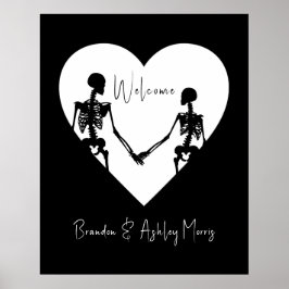 Bis zum Tod machen wir Teil Skelett Weiße Willkomm Poster