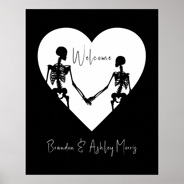 Bis zum Tod machen wir Teil Skelett Weiße Willkomm Poster (Vorne)