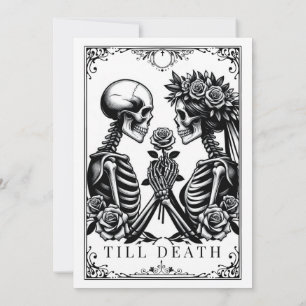 Bis zum Tod machen wir Teil Tarot Hochzeit Einladu Einladung