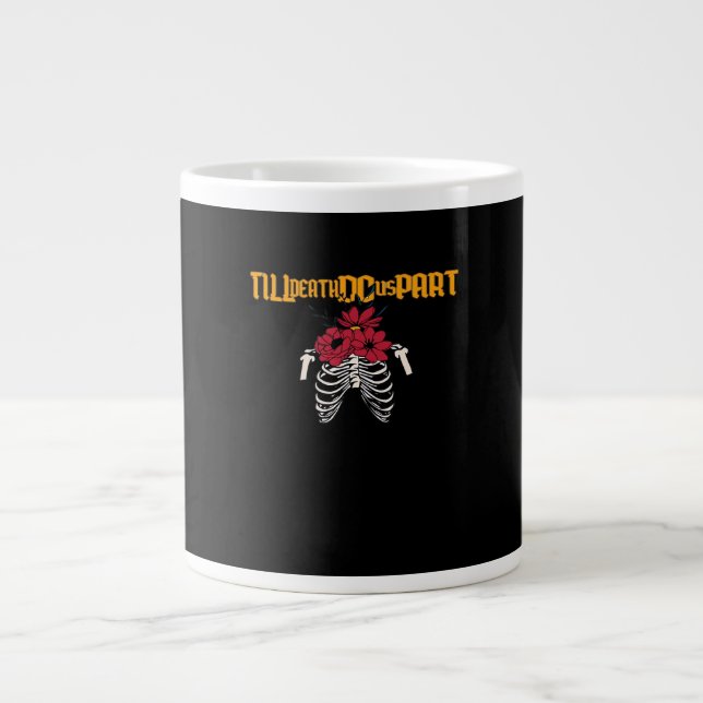 Bis zum Tod machen wir Teilskelett mit roten Blume Jumbo-Tasse (Vorderseite)