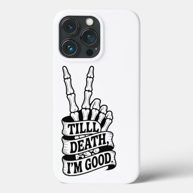 Bis zum Tod Peace Hand Skelett Case-Mate iPhone Hülle (Rückseite)