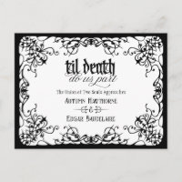 Bis zum Tod schwarze weiße gotische Hochzeit Termi