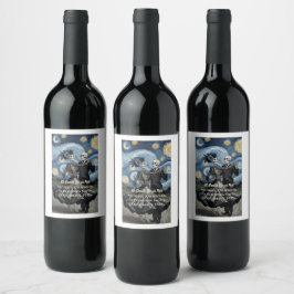 Bis zum Tod Skelett Van Gogh Gothic Hochzeitsgesch Weinetikett