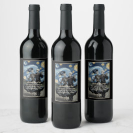 Bis zum Tod Skelett Van Gogh Gothic Hochzeitsgesch Weinetikett