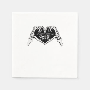 bis zum Tod: Skeletthand Herz Serviette
