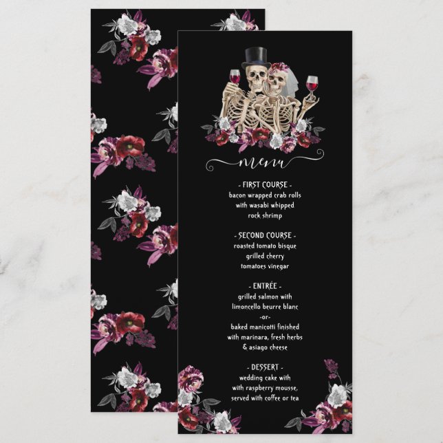 Bis zum Tod, Teil, Skeleton Bride Groom Menü Menükarte (Vorne/Hinten)