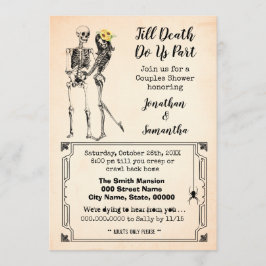 Bis zum Tod teilen wir Paare Duschskelette Einladung