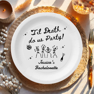 Bis zum Tod tun uns Party Bachelorette Wochenende Pappteller