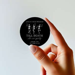 Bis zum Tod tun uns Party Bachelorette Wochenende Runder Aufkleber