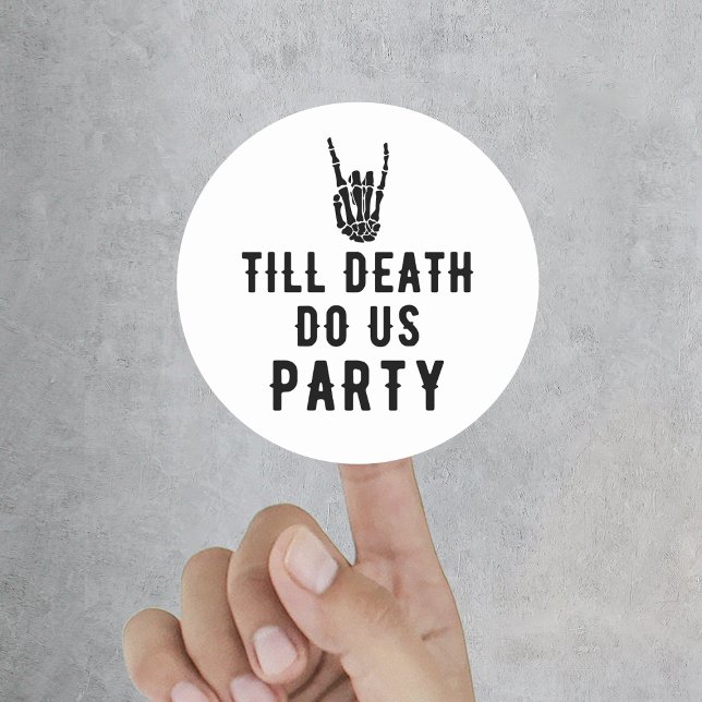 Bis zum Tod tun uns Party Brautparty Runder Aufkleber (Till Death Do Us Party Bridal Shower Classic Round Sticker
)