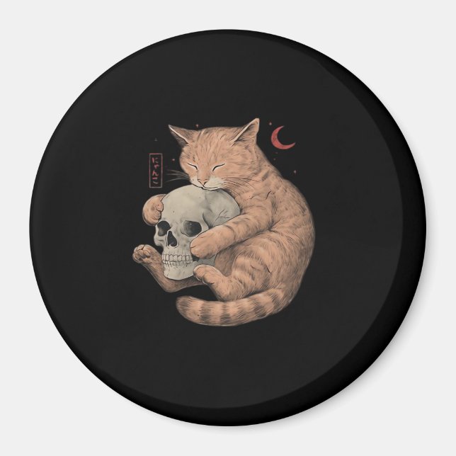 Bis zum Tod tun uns Party Cat Skull Classic Magnet (Vorne)