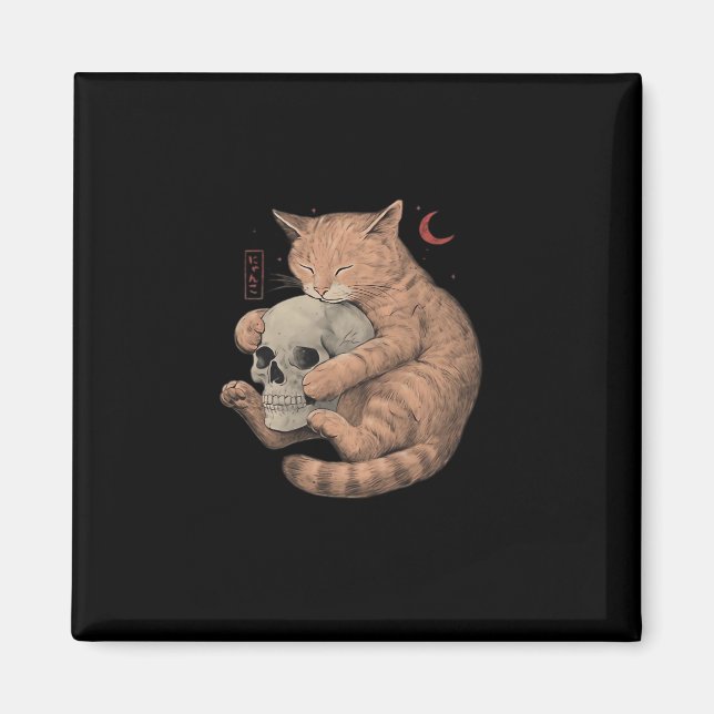 Bis zum Tod tun uns Party Cat Skull Classic Magnet (Vorne)