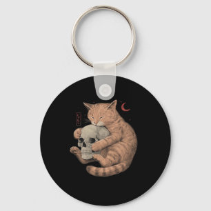 Bis zum Tod tun uns Party Cat Skull Classic Schlüsselanhänger