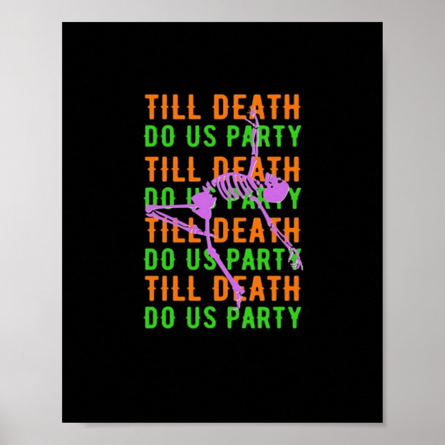 Bis zum Tod tun uns Party Funny Halloween Verlobun Poster (Vorne)