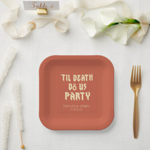 Bis zum Tod tun uns Party maßgeschneiderte Hochzei Pappteller