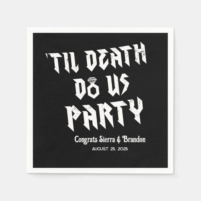 Bis zum Tod tun uns Party Personalisiert Hochzeit  Serviette (Vorderseite)