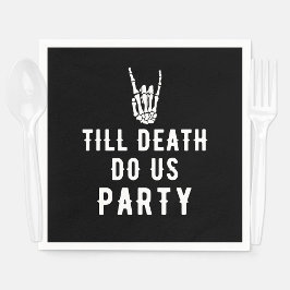 Bis zum Tod tun uns Party Schwarzes Skelett Party Serviette
