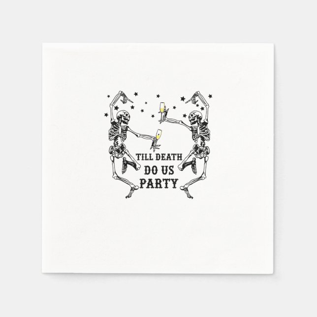 Bis zum Tod tun uns Party Skelettin Bridesmaid Serviette (Vorderseite)