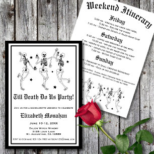 Bis zum Tod tun uns Party Skeletton Bachelorette Einladung