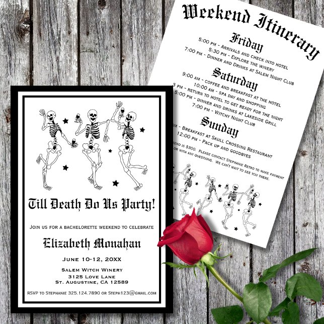 Bis zum Tod tun uns Party Skeletton Bachelorette Einladung (Von Creator hochgeladen)