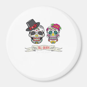 Bis zum Tod tun uns Schädel Hochzeit Braut und Gro Magnet