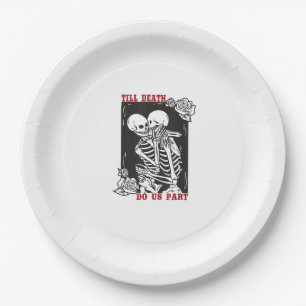 Bis zum Tod tun uns Teil Hochzeit Skelett Couple V Pappteller