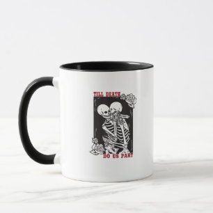 Bis zum Tod tun uns Teil Hochzeit Skelett Couple V Tasse