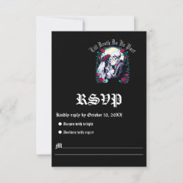 Bis zum Tod tun uns Teil Mondlicht Skelett Hochzei RSVP Karte