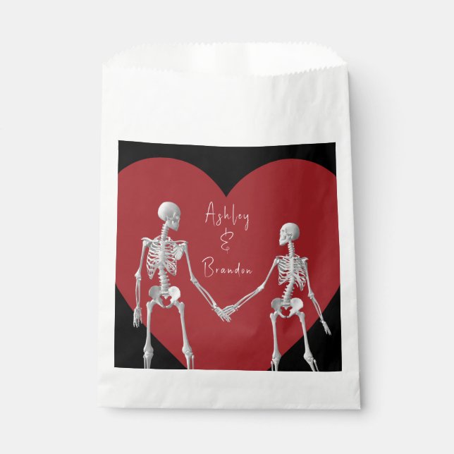 Bis zum Tod tun uns Teil Skelett schwarz Geschenktütchen (Vorderseite)