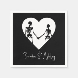 Bis zum Tod tun uns Teil Skelett White Napkins Serviette