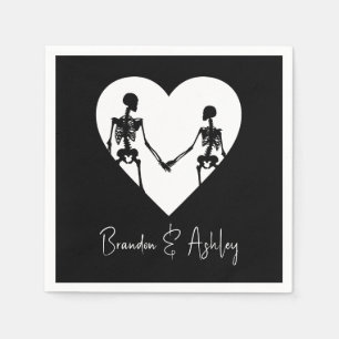 Bis zum Tod tun uns Teil Skelett White Napkins Serviette