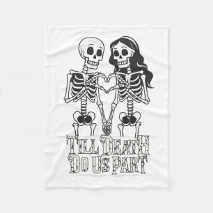 Bis zum Tod tun uns Teil Valentinstag Skelett Cou Fleecedecke