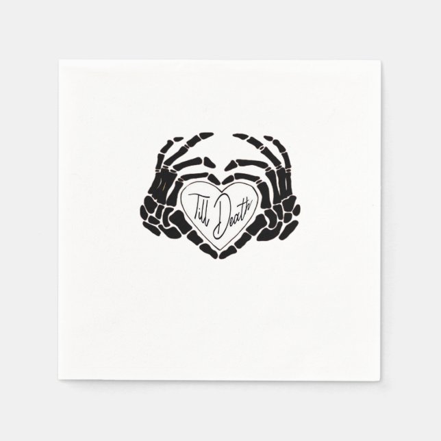 Bis zum Tod tun wir lustiges Design - Gastfreundli Serviette (Vorderseite)