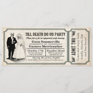 Bis zum Tod tun wir Party-Engagement-Party-Tickets Einladung