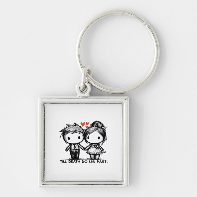 Bis zum Tod tun wir Teil Classic - gotische Romanc Schlüsselanhänger (Vorne)