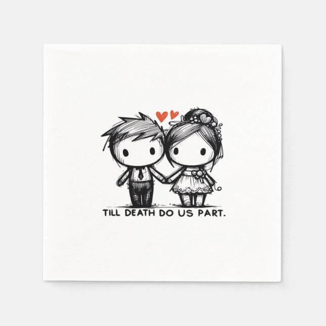 Bis zum Tod tun wir Teil Classic - gotische Romanc Serviette (Vorderseite)