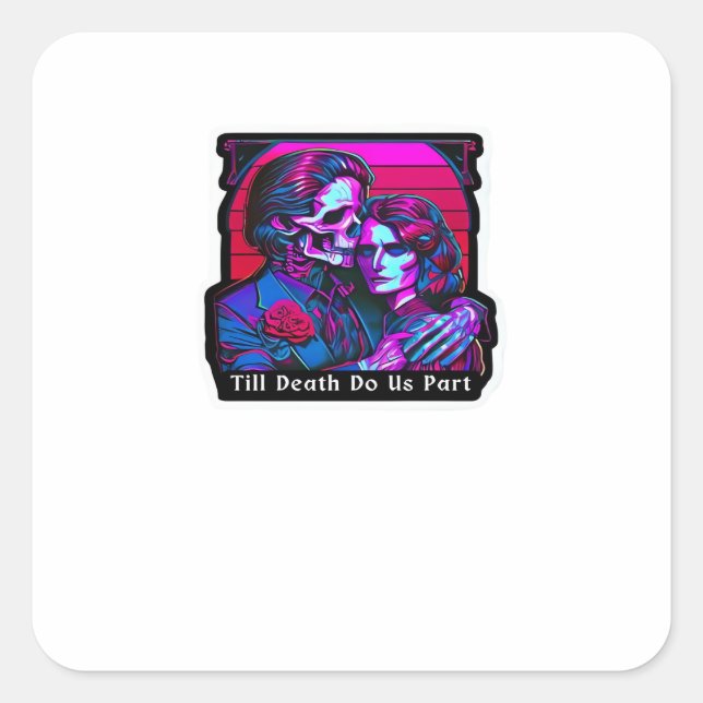 Bis zum Tod tun wir Teil Classic - Grim Sensenmann Quadratischer Aufkleber (Vorderseite)