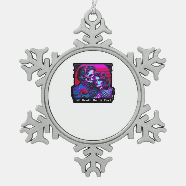 Bis zum Tod tun wir Teil Classic - Grim Sensenmann Schneeflocken Zinn-Ornament (Vorderseite)