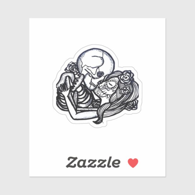 Bis zum Tod tun wir Teil Classic - Spooky Skeleton Aufkleber (Blatt)