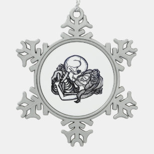 Bis zum Tod tun wir Teil Classic - Spooky Skeleton Schneeflocken Zinn-Ornament