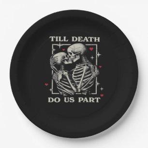 Bis zum Tod tun wir Teil - Funny Halloween Slogan Pappteller