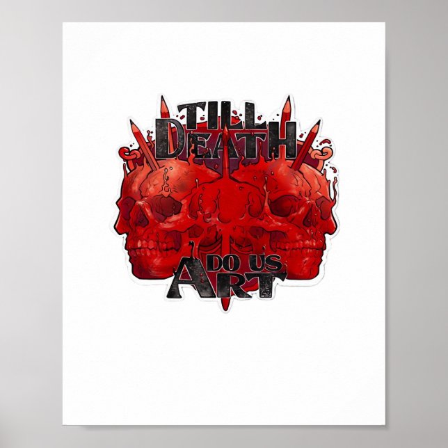 Bis zum Tod tun wir Teil klassisch - Skelettmotto Poster (Vorne)