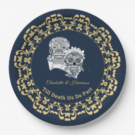 Bis zum Tod tun wir Teil Zuckerkullen Hochzeit Pappteller