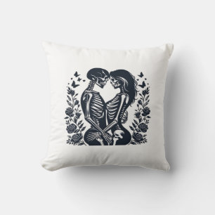 Bis zum Tod wir - Skeleton Couple Gothic Design Cl Kissen
