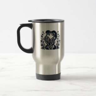Bis zum Tod wir - Skeleton Couple Gothic Design Cl Reisebecher