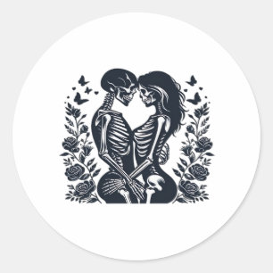 Bis zum Tod wir - Skeleton Couple Gothic Design Cl Runder Aufkleber