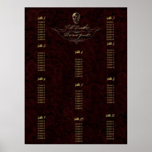 Bis zum Tode Schädel und Rose Seekartenplakat Poster