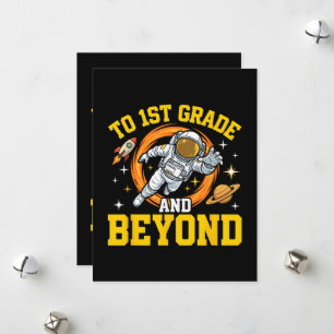 bis zur 1. Klasse und darüber hinaus Astronaut-Sch Feiertagskarte