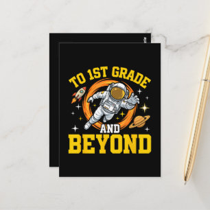bis zur 1. Klasse und darüber hinaus Astronaut-Sch Postkarte