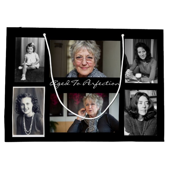 Bis zur Perfektion gealtert Fotos Große Geschenktüte (Rückseite)